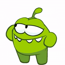 looking good om nom cut the rope so fresh and so clean smiling