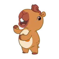 a cartoon drawing of a bear with a mustache on its chest