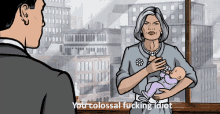 You Idiot GIF - Archer Malory Archer You Colossal Fucking Idiot GIFs