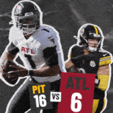 pittsburgh steelers and atlanta falcons football players on a poster