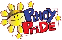 a logo for pinoy pride with a smiling sun in the center