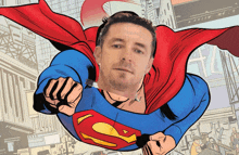 a cartoon of a man dressed as superman