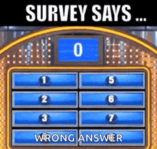 wronganswer surveysays