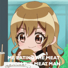 Kyoko Me Eating The Meat From The Meat Man GIF - Kyoko Me Eating The Meat From The Meat Man D4dj GIFs