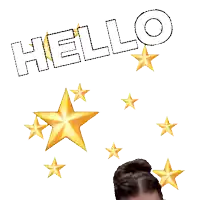 a girl wearing an adidas shirt waves her hand in front of a hello sign
