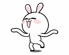dancing smiling blushing happy bunny