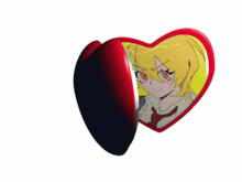 two heart shaped mirrors with a boy and a girl in them