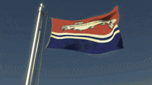 a flag that has a fish on it