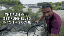 The Fish Will Get Funnelled Into This Cone Primal Survivor GIF - The Fish Will Get Funnelled Into This Cone Primal Survivor Battling The Current GIFs