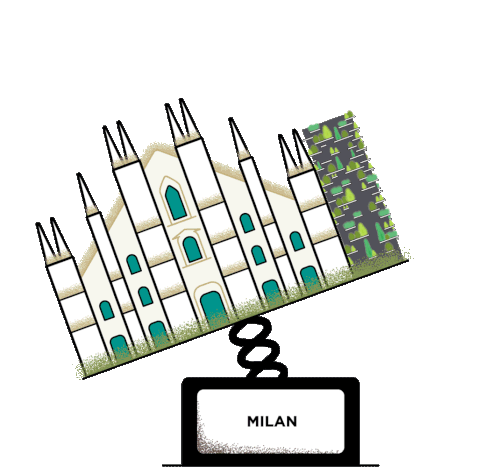 Duomo Di Milano Vertical Forest Sticker - Duomo Di Milano Vertical Forest Forest Building Stickers