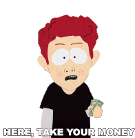 Here Take Your Money Scott Tenorman Sticker - Here Take Your Money Scott Tenorman South Park Stickers