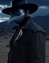a poster of a man wearing a plague doctor mask with the words crypto twitter #wact
