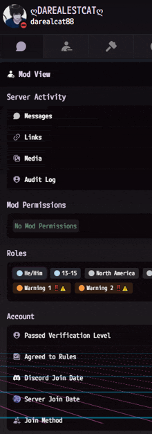a screenshot of a user 's account with the name darealcat88 on it