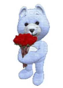Teddy Bear Flowers GIF - Teddy Bear Flowers For You GIFs