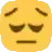 a close up of a yellow smiley face with a tear coming out of it on a white background .