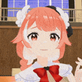 a cartoon girl with pink hair and white wings