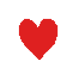 a pixel art image of a broken heart