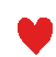 a pixel art image of a broken heart