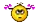 a pixel art smiley face with a crown on it