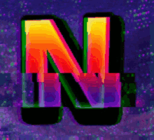 nercoria letter n logo glitch
