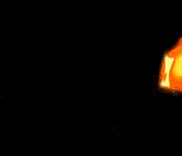 a cartoon drawing of a flaming object with a black background