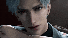 a close up of a person 's face with the words " you destroyed it " on the bottom