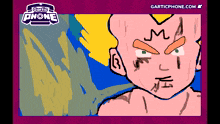a drawing of a man with the words gartic phone on the top