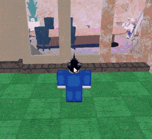 a computer generated image of a person in a blue shirt