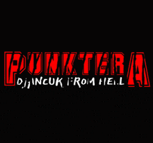 a black background with the word punktera in red