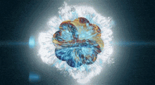 a computer generated image of a flower with a blue background