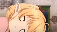 a close up of a girl 's face with the letter a visible