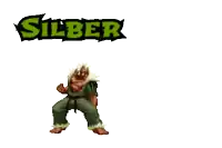 a video game character with the name silber on the bottom