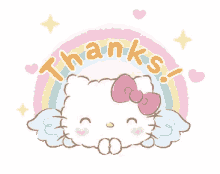 Thanks Rainbow GIF - Thanks Rainbow Hello Kitty GIFs