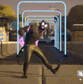 a video game screen shows a cat with purple flames