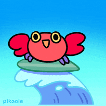 Surfing Crabby Crab GIF - Surfing Crabby Crab Pikaole GIFs
