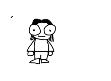 a black and white drawing of a cartoon character with a witch hat on