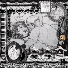 a black and white drawing of a man and a woman with the word " ego " written on it