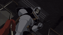 a cartoon character is holding a gun in his hands
