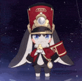a rabbit wearing a hat with the letter n on it is holding a book