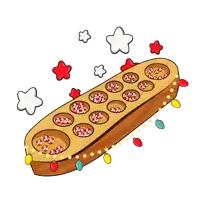 a cartoon drawing of a remote control with candy canes and stars