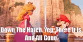 mario movie peach down the hatch yep there it is and all gone force eat