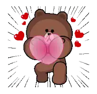 a teddy bear is surrounded by hearts and a pink heart