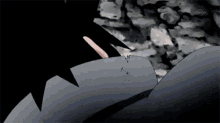 a close up of a person 's face in a black and white anime scene