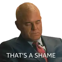 a man in a suit and tie with the words that 's a shame