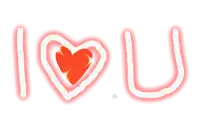 the word i love you with a red heart in the middle
