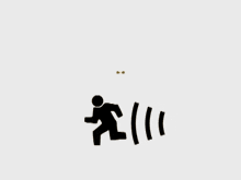 a cartoon drawing of a man walking down a street