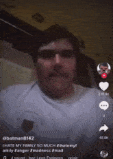 a man with a mustache is talking on a tiktok video