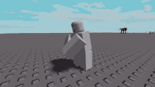 a person in a video game is standing in a field