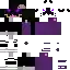 a pixel art of a minecraft character with purple pants and a purple crown .