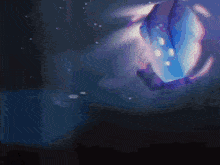 a dark blue background with a glowing object in the center